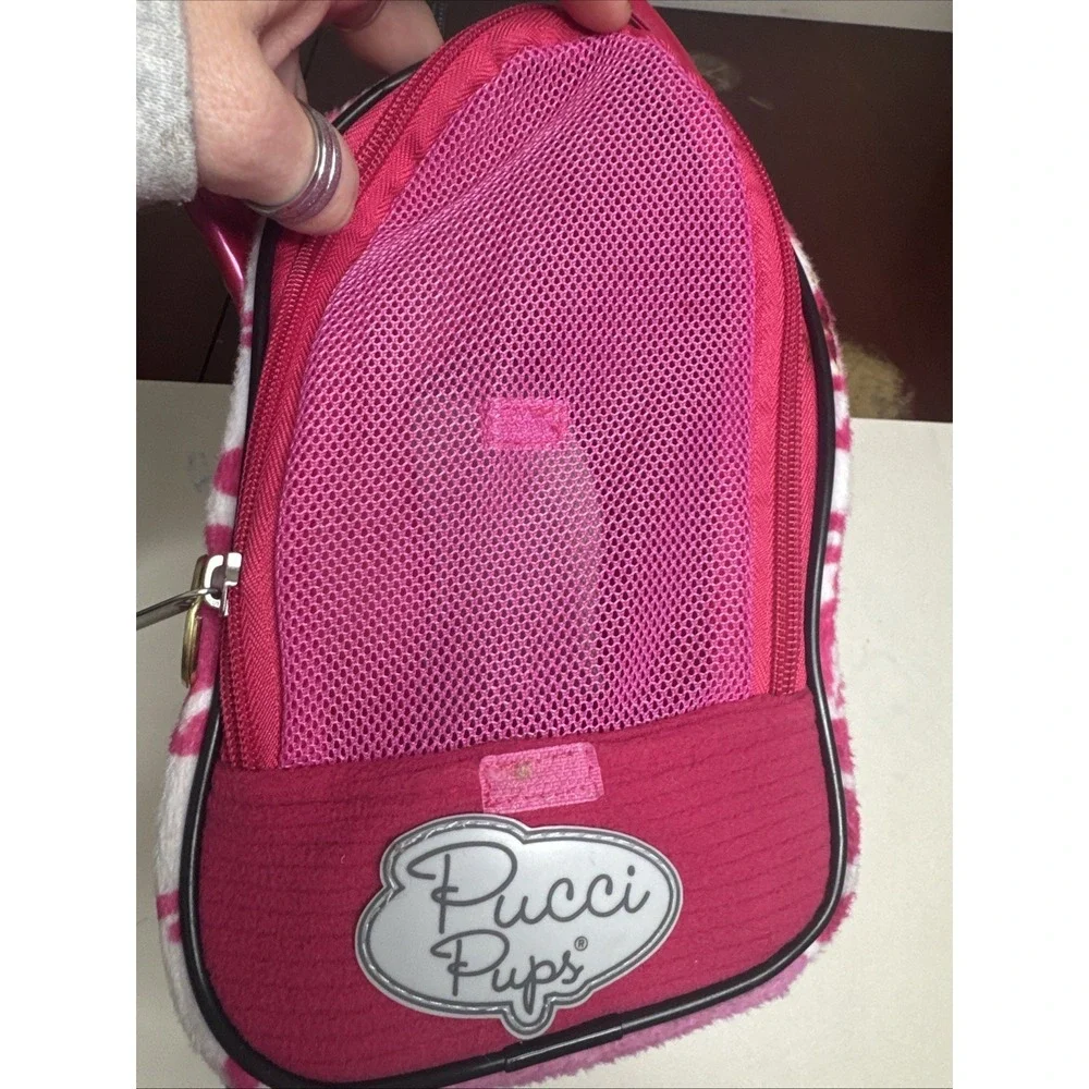 NWOT PUCCI PUPS Pet Dog Cat Carrier Bag Purse Pink Fur Animal